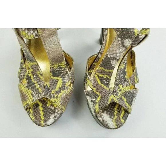 Carlos 8M Womens Cavort Platform Gladiator Yellow Animal/Snake Print Ankle Strap - Picture 5 of 12
